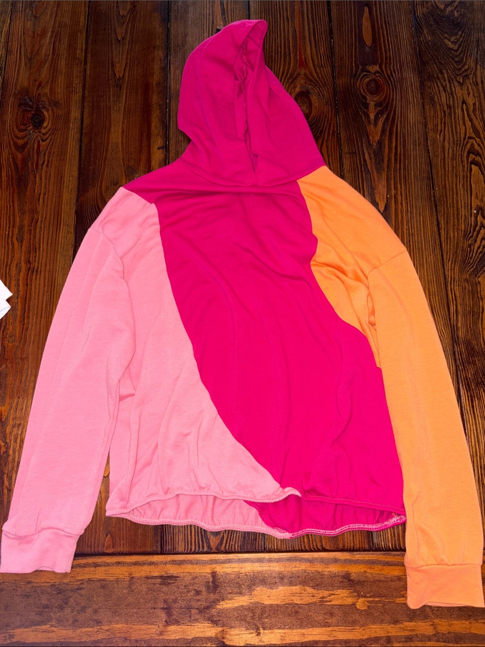 Daytrip Colorblock Hoodie in Pink, Magenta & Orange